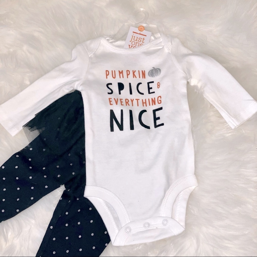 NEW! Carter’s 2-Piece Pumpkin Spice Everything Nice Bodysuit Tutu Pants Size 3M